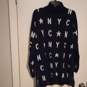 New York & Company Black and White Turtleneck Sweater